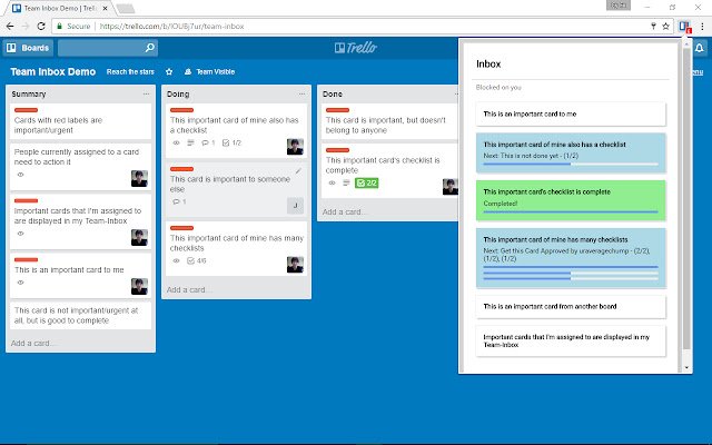 Team Inbox for Trello מחנות האינטרנט של Chrome להפעלה עם OffiDocs Chromium באינטרנט