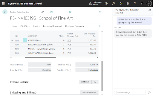 Teams Chat for Business Central  from Chrome web store to be run with OffiDocs Chromium online
