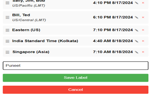Team TimeZone  from Chrome web store to be run with OffiDocs Chromium online