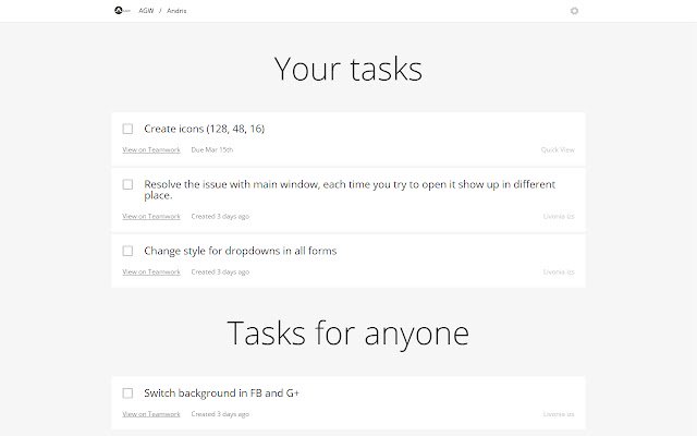 Teamwork PM Quick View  from Chrome web store to be run with OffiDocs Chromium online