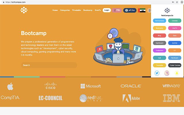 TechCampus Go من متجر Chrome الإلكتروني ليتم تشغيله باستخدام OffiDocs Chromium عبر الإنترنت