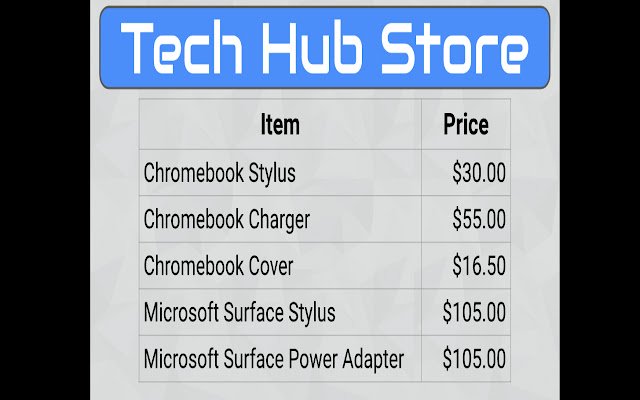 Tech Hub Store da Chrome Web Store será executada com OffiDocs Chromium online