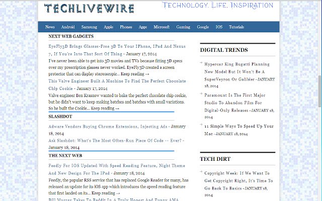 Tech Livewire із веб-магазину Chrome, який можна запускати за допомогою OffiDocs Chromium онлайн