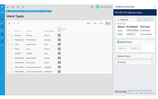 TECHRIS IFS Clipboard Sync  from Chrome web store to be run with OffiDocs Chromium online