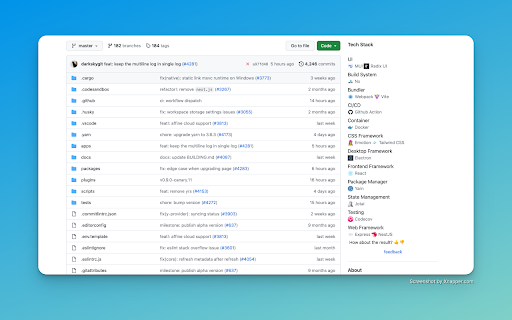 TechStack: Show Github Repo Tech Stack  from Chrome web store to be run with OffiDocs Chromium online