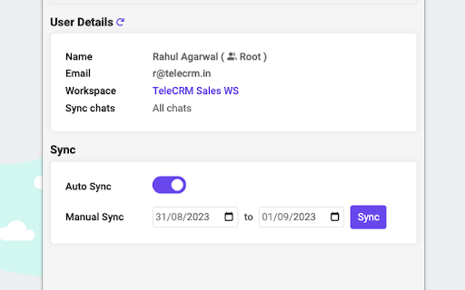 TeleCRM next Sync Chats to CRM for WhatsApp™  from Chrome web store to be run with OffiDocs Chromium online TeleCRM next Sync Chats to CRM for WhatsApp™  from Chrome web store to be run with OffiDocs Chromium online
