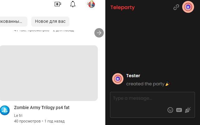 Teleparty na Youtube ze sklepu internetowego Chrome do uruchomienia z OffiDocs Chromium online