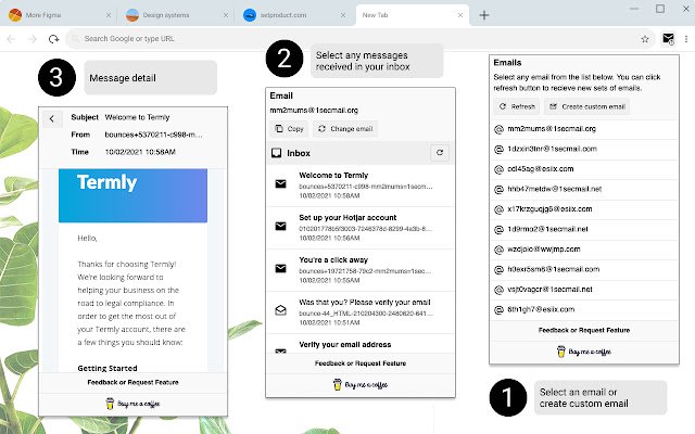 TempEmailify Kotak surat ekstensi sementara dari toko web Chrome untuk dijalankan dengan OffiDocs Chromium online