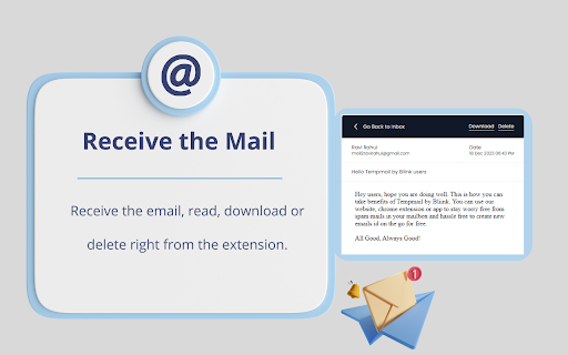 TempMail by Bliink  from Chrome web store to be run with OffiDocs Chromium online