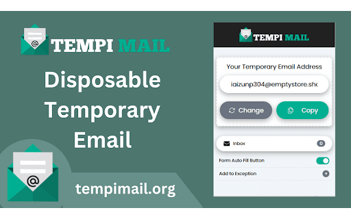 Temp Mail Disposable Temporary Email  from Chrome web store to be run with OffiDocs Chromium online