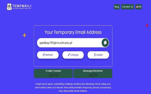 Temp Mail Edu Email da Chrome Web Store para ser executado com OffiDocs Chromium online