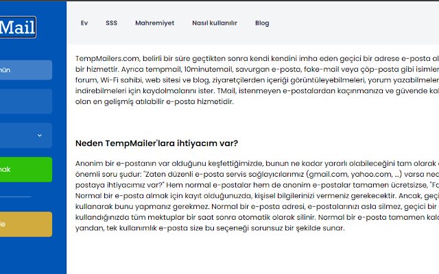 TempMailers ze sklepu internetowego Chrome do uruchomienia z OffiDocs Chromium online