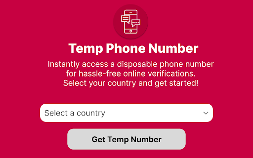 Temp Phone Number Generator  from Chrome web store to be run with OffiDocs Chromium online