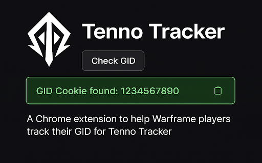 Tenno Tracker GID Fetcher  from Chrome web store to be run with OffiDocs Chromium online