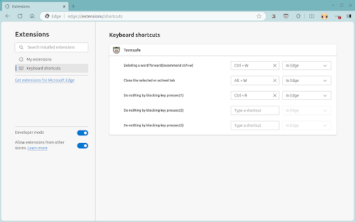 Termsafe  from Chrome web store to be run with OffiDocs Chromium online