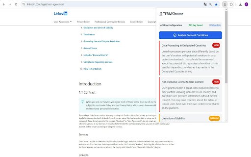 TERMSinator  from Chrome web store to be run with OffiDocs Chromium online