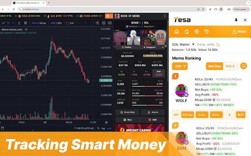 Tesa: Memecoin Smart Trading Agent  from Chrome web store to be run with OffiDocs Chromium online