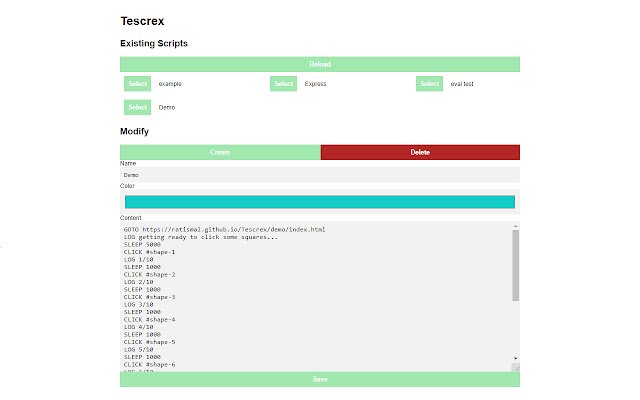 Tescrex dari toko web Chrome untuk dijalankan dengan OffiDocs Chromium online