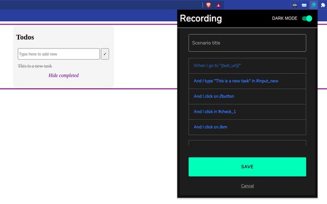 Chrome वेब स्टोर से TestSoothe Recorder को OffiDocs क्रोमियम ऑनलाइन के साथ चलाया जाएगा