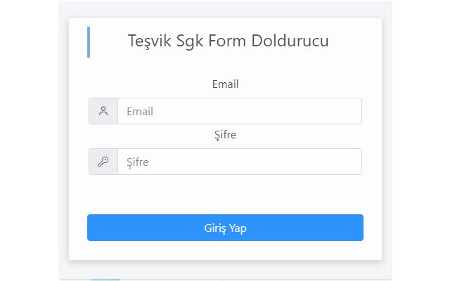 Teşvik Sgk Form Doldurucu da Chrome Web Store para ser executado com OffiDocs Chromium online