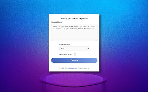 TextBloom  from Chrome web store to be run with OffiDocs Chromium online
