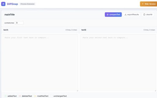 text diff tool  from Chrome web store to be run with OffiDocs Chromium online