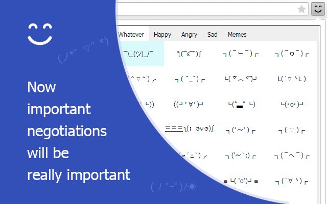 Text emoticons  from Chrome web store to be run with OffiDocs Chromium online