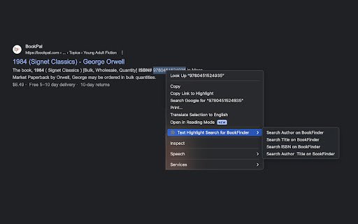 Text Highlight Search for BookFinder  from Chrome web store to be run with OffiDocs Chromium online