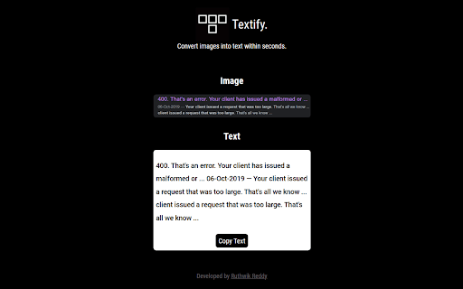Textify  from Chrome web store to be run with OffiDocs Chromium online