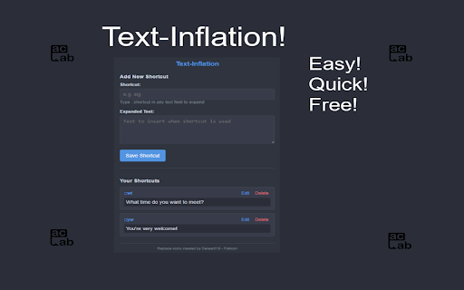 Text Inflation  from Chrome web store to be run with OffiDocs Chromium online