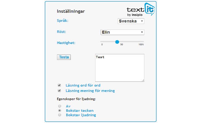 TextIT Chrome Reader  from Chrome web store to be run with OffiDocs Chromium online