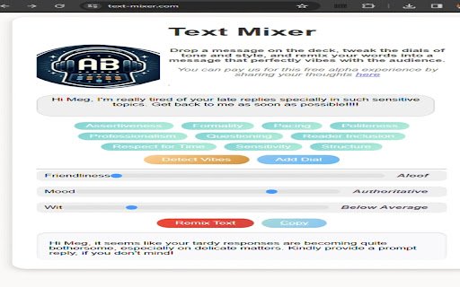 Text Mixer  from Chrome web store to be run with OffiDocs Chromium online