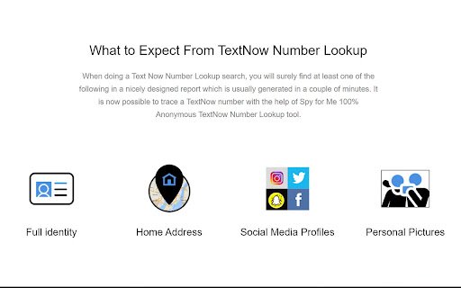 TextNow Number Lookup App  from Chrome web store to be run with OffiDocs Chromium online