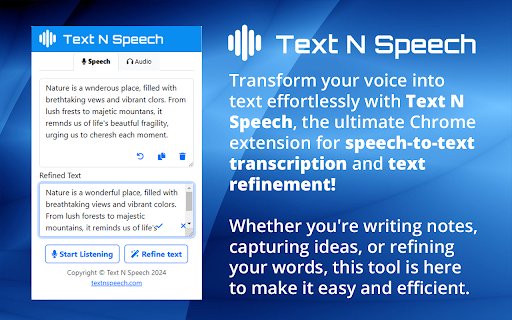 Text N Speech  from Chrome web store to be run with OffiDocs Chromium online