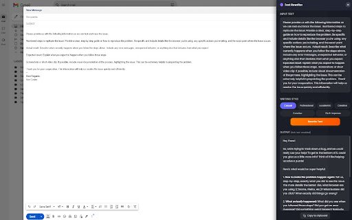 Text Rewriter  from Chrome web store to be run with OffiDocs Chromium online
