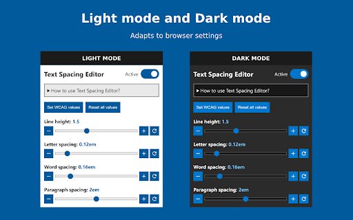 Text Spacing Editor  from Chrome web store to be run with OffiDocs Chromium online