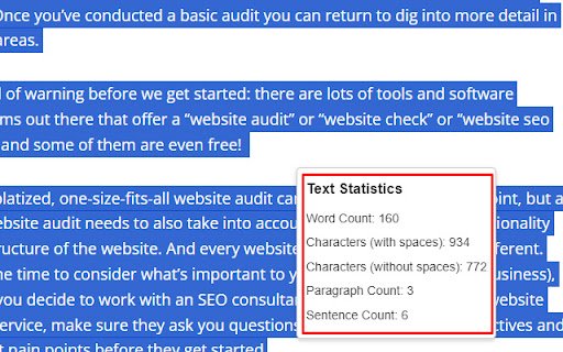 Text Statistics  from Chrome web store to be run with OffiDocs Chromium online