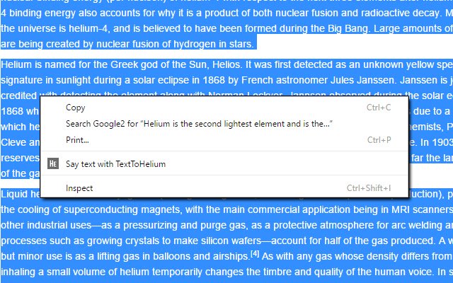 Chrome 网上商店的 TextToHelium 将与 OffiDocs Chromium 在线一起运行