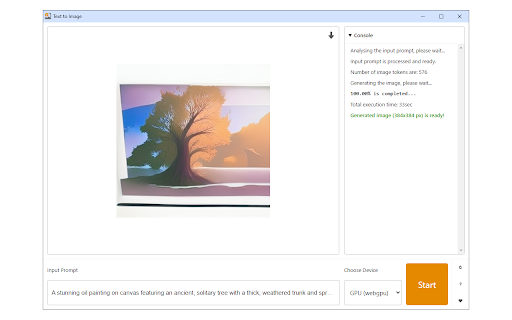 Text to Image (Using AI)  from Chrome web store to be run with OffiDocs Chromium online