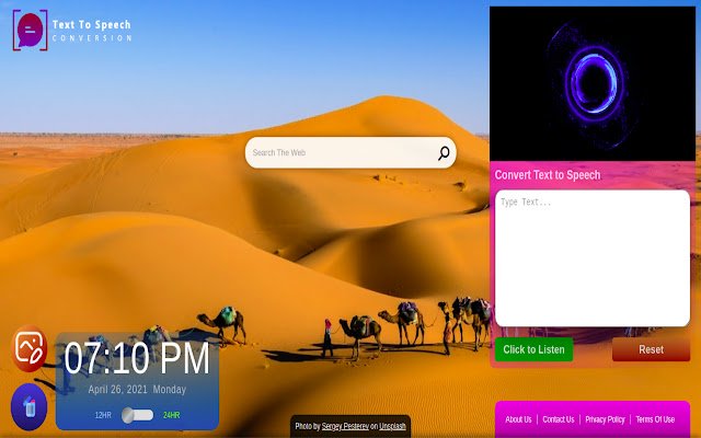 Text to Speech Conversion  from Chrome web store to be run with OffiDocs Chromium online
