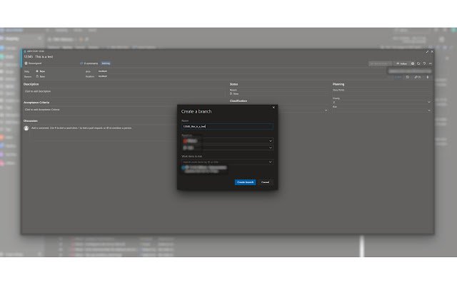 TFS branch namer  from Chrome web store to be run with OffiDocs Chromium online