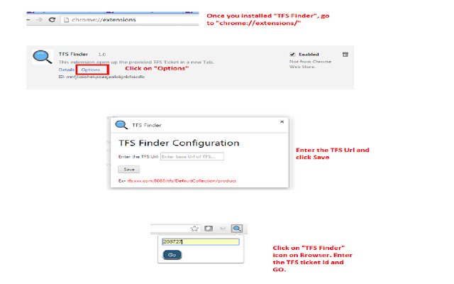 TFS Finder van de Chrome-webwinkel om te worden uitgevoerd met OffiDocs Chromium online