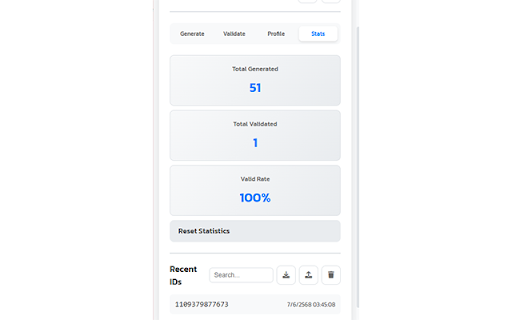 Thai Citizen ID Generator  from Chrome web store to be run with OffiDocs Chromium online