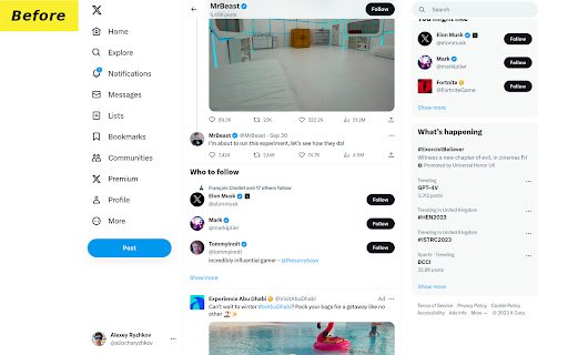 The Ad Blocker for X.com (Twitter)  from Chrome web store to be run with OffiDocs Chromium online