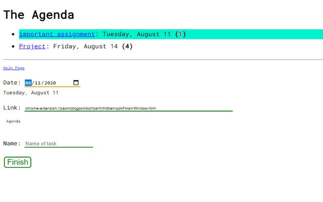 The Agenda  from Chrome web store to be run with OffiDocs Chromium online