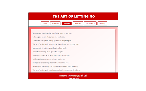 The Art of Letting Go  from Chrome web store to be run with OffiDocs Chromium online