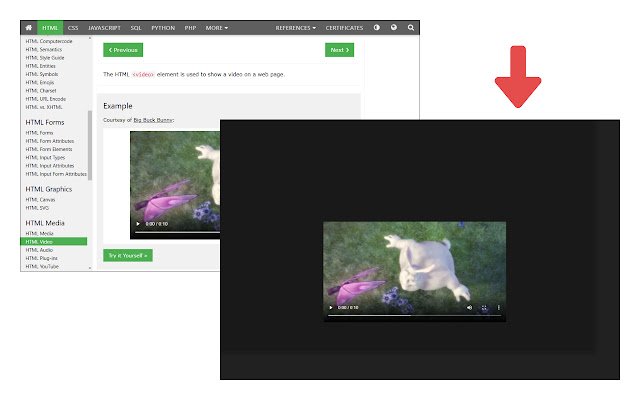 Theater Mode  from Chrome web store to be run with OffiDocs Chromium online