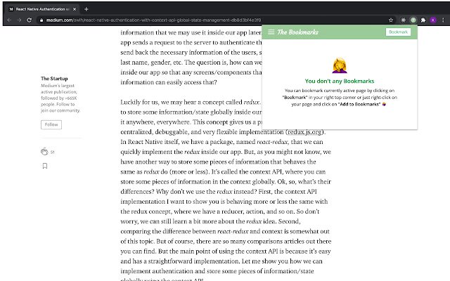 The Bookmarks  from Chrome web store to be run with OffiDocs Chromium online