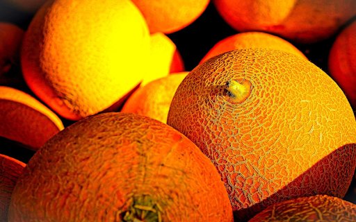 The cantaloupe has stretch marks  from Chrome web store to be run with OffiDocs Chromium online