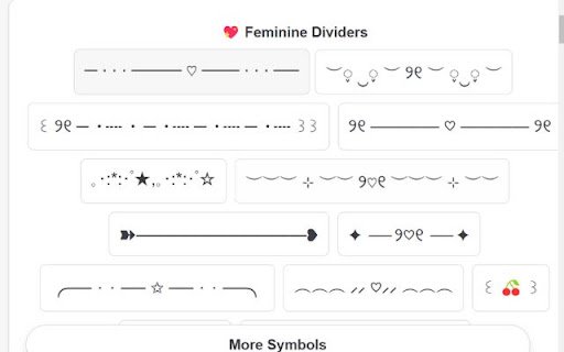 The Cool Symbols  from Chrome web store to be run with OffiDocs Chromium online